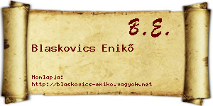 Blaskovics Enikő névjegykártya