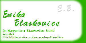 eniko blaskovics business card